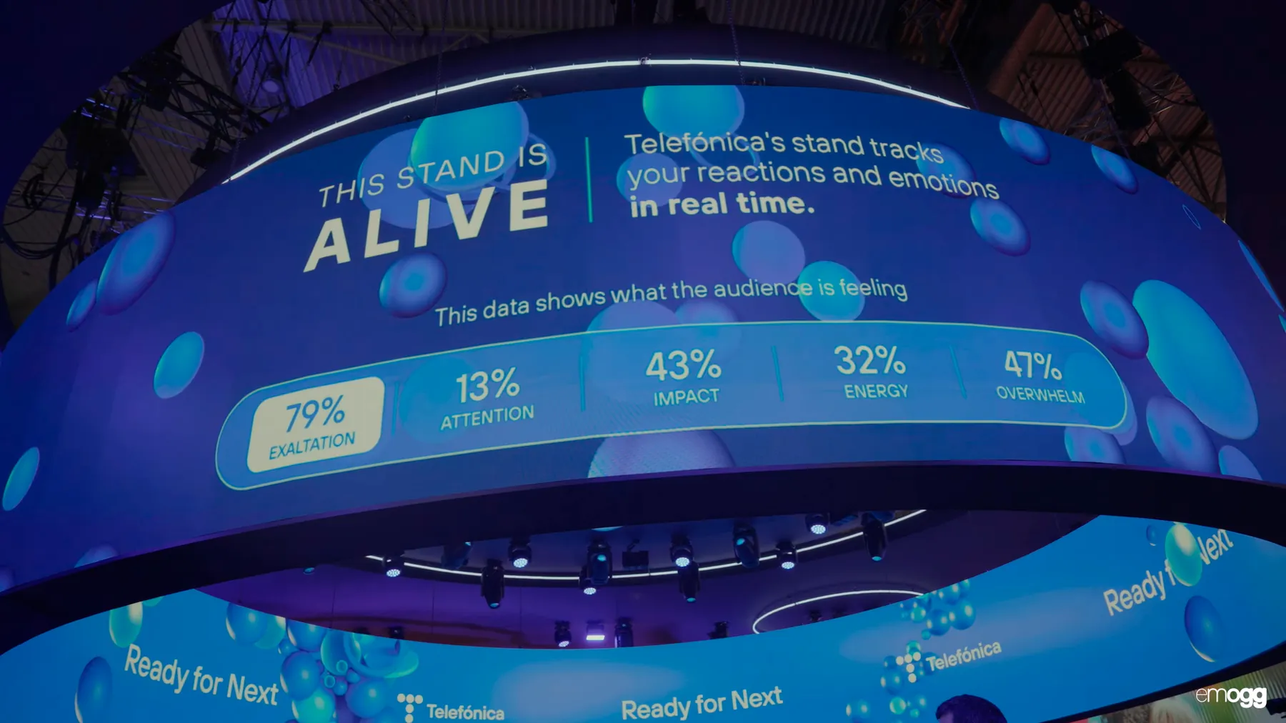 Stand de Telefónica en el MWC 2026, producido por Experientia