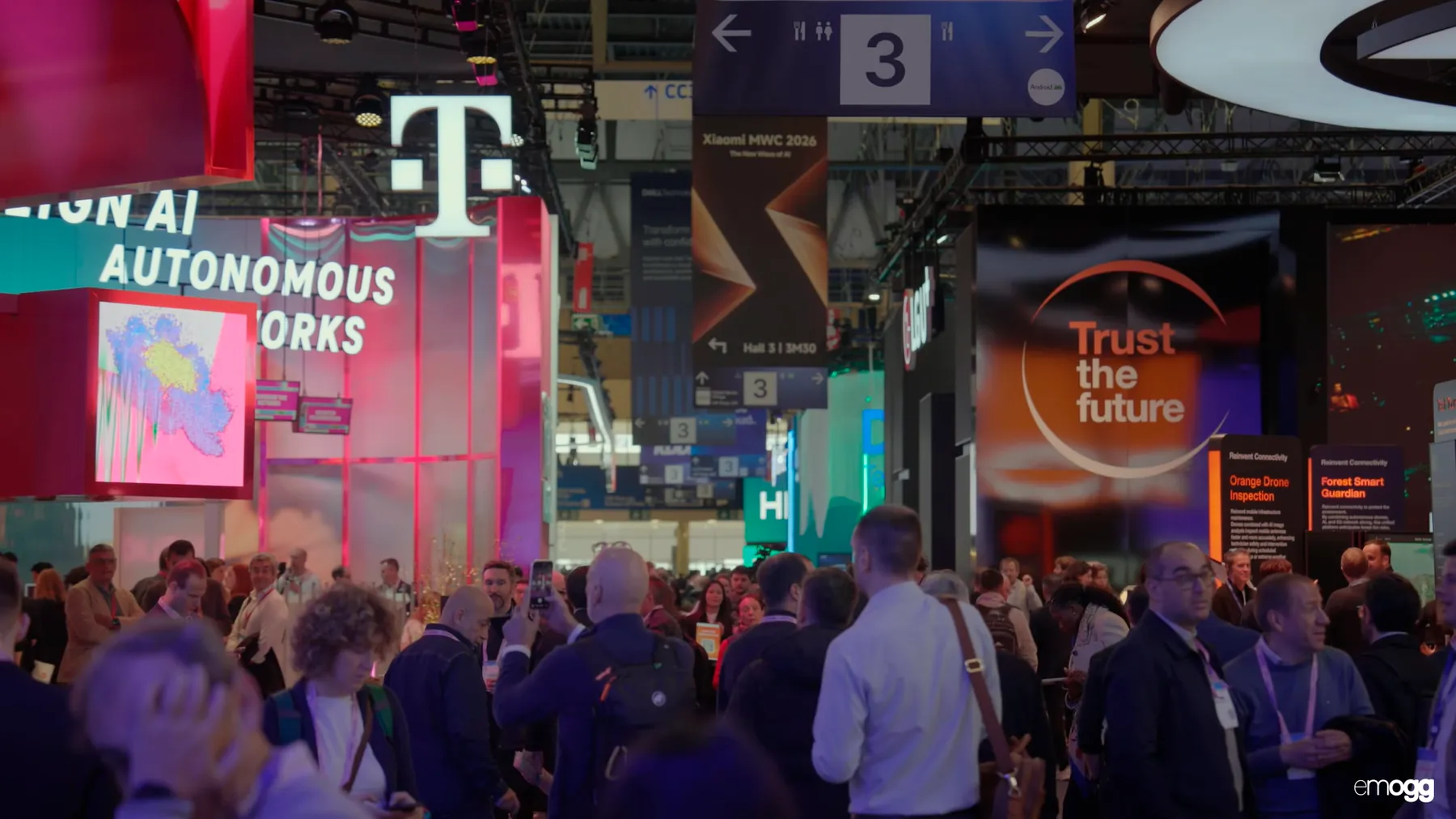 Stand de Telefónica en el MWC 2026, producido por Experientia