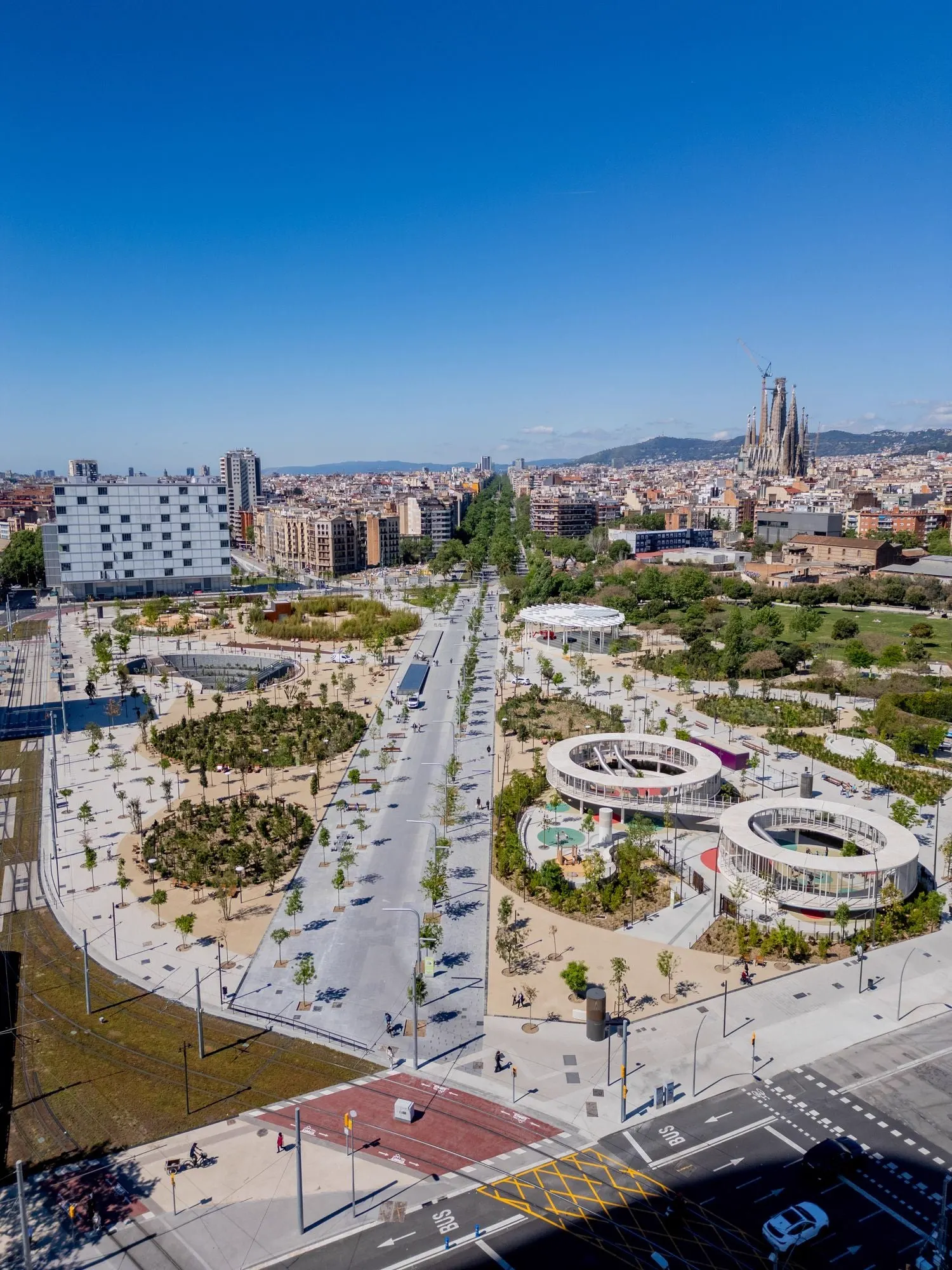 Vista aérea de la zona de Les Glòries en Barcelona