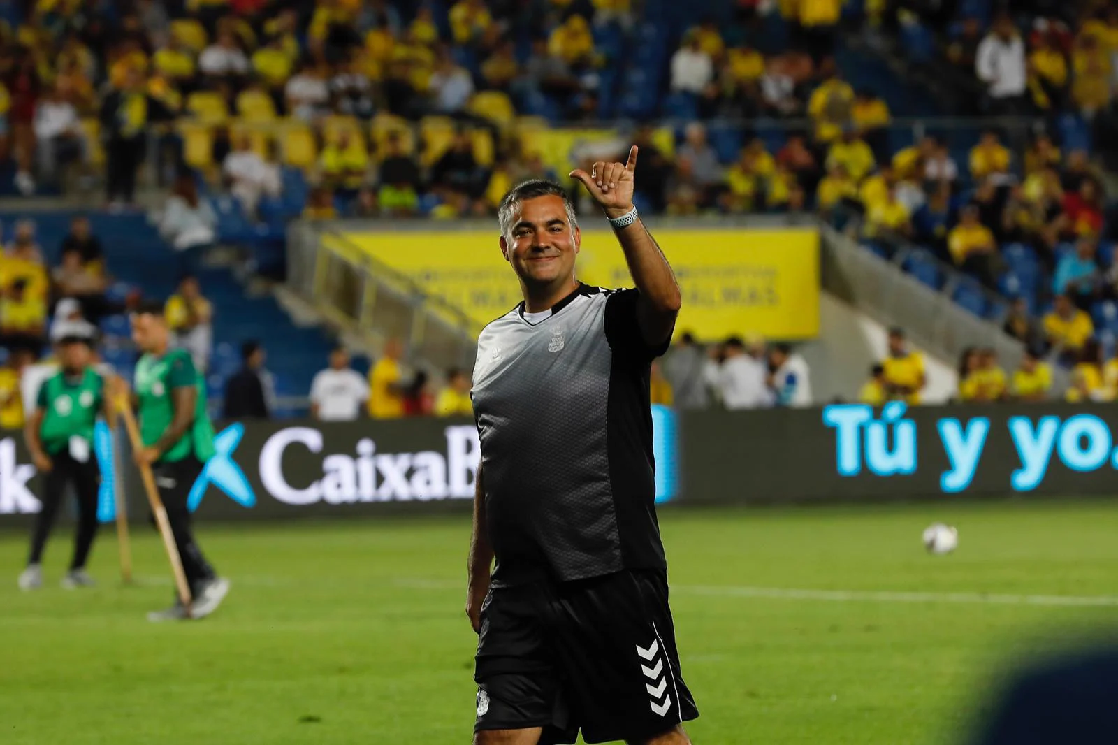 Richi Serrés en el campo de la UD Las Palmas